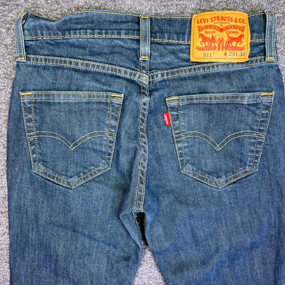 Levis 511 Jeans Men 28x28 Dull Wash Slim Casual Grunge Lightweight Stretch Denim